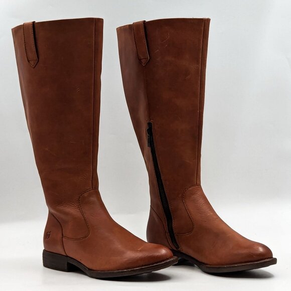 Born Shoes - Born Women Shaunie Brown Wide Calf Cognac Riding Boots size 6